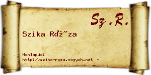 Szika Róza névjegykártya